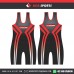 RED STRIPES WITH GREY DOTS WRESTLING SINGLETS